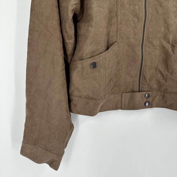 Blu Pepper Jacket Womens S Almond Moto Ryder New Tan Zip - Picture 2 of 11